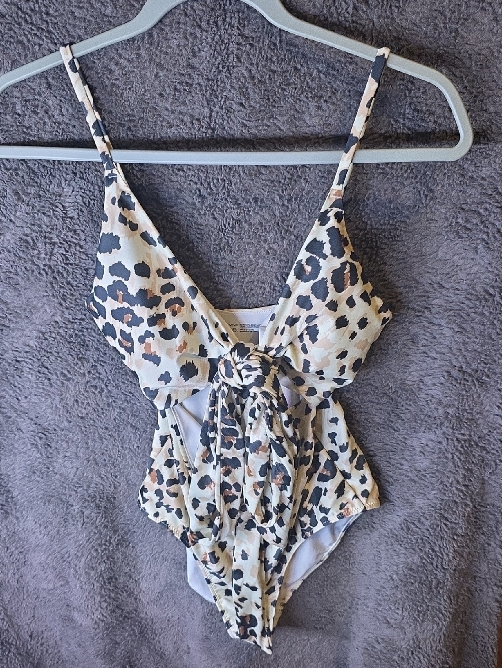 aerie Leopard Tie One-Piece Swimsuit With Oversized Wrap Bow